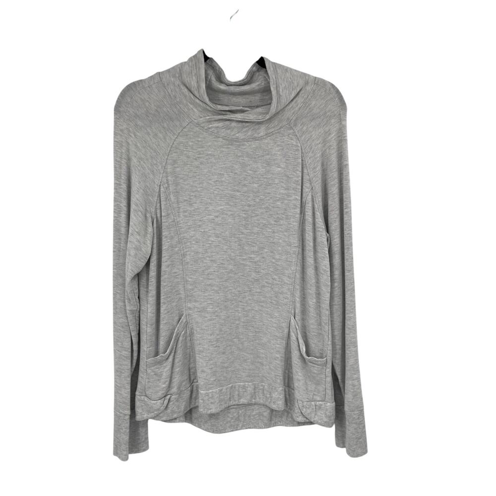 Yogalicious Heather Gray Modal Stretch Thumbhole Long Sleeve Active Top Large